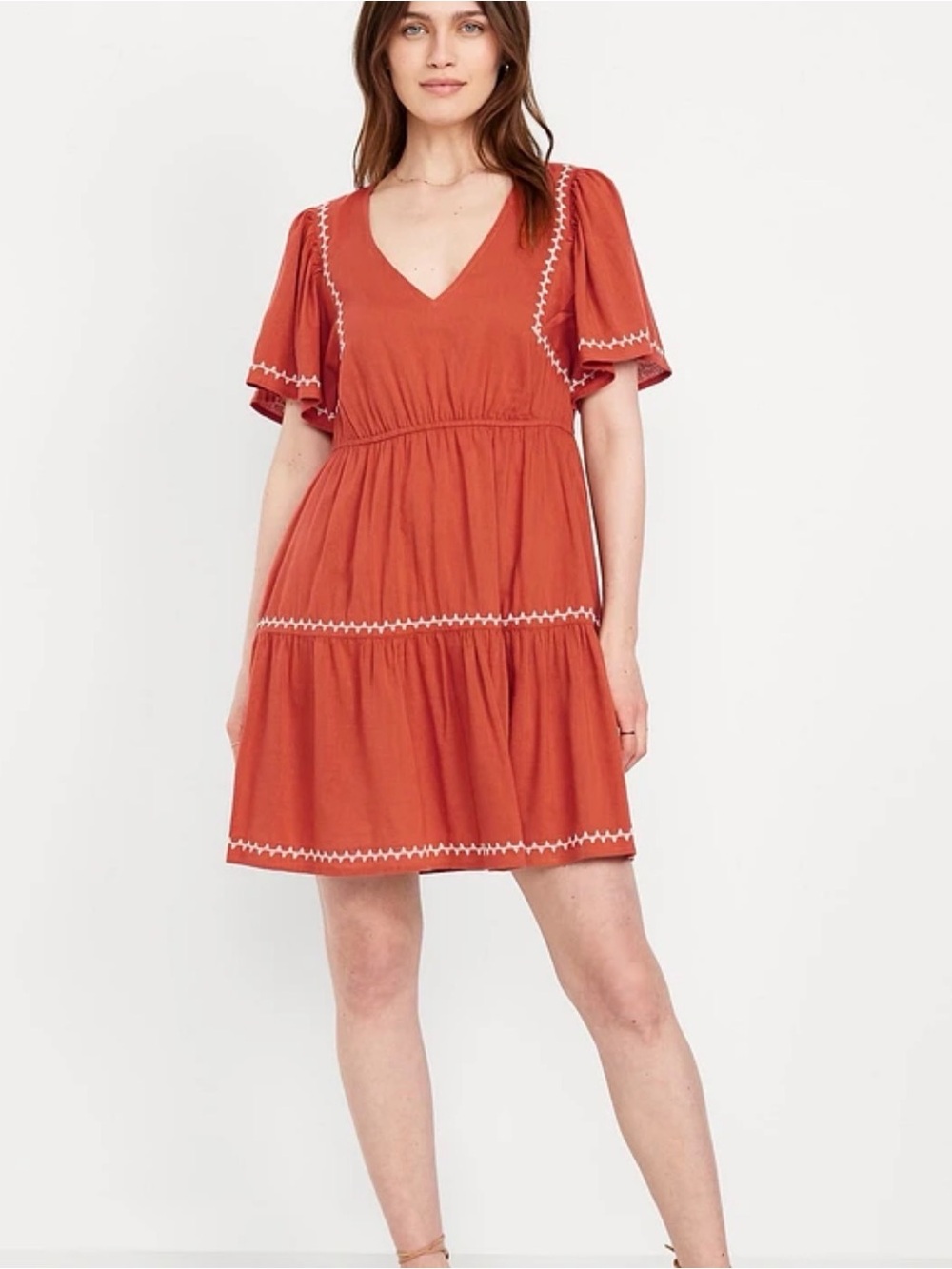 NWT Old Navy Waist Defined Embroidered Dress